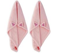 Legami - Turbante para el Cabello Love My Hair, Secado rápido, Microfibra, superabsorbente, Suave, antiencrespamiento, Toalla para el Cabello de Mujer, Cierre con botón, Tema Kitty (Paquete de 2)