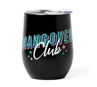 Legami - Vaso térmico 325 ml, Hot&Cold, Ø 9 cm, de acero inoxidable de doble capa y plástico, tema Hangover, reutilizable, tapón hermético con orificio para pajita, ligero, resistente