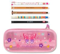 Legami Estuche y bolígrafo borrable WonderWow | Set de 5 adorables bolígrafos de Animales con Tinta termosensible + Estuche de 2 Compartimentos (Mariposa)