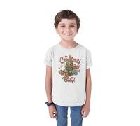 Legend Icon Kids Christmas T-Shirt - Cotton Round Neck Short Sleeve Holiday tee - Regular Fit Xmas Shirt for Boys & Girls, It's Christmas Baby Festive Fun Cartoon Style_White, 8 años