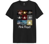 Legend Icon Officiel Pink Floyd imprimé T-Shirt pour Homme Col RAS du COU Manches Courtes Coton Coupe régulière,Patchwork Pyramid_Noir,XL
