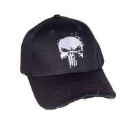 Legend Icon Officielle Marvel The Punisher - Grungy Punisher Snapback Baseball Cap - Unisex Casquette | Adjustable Hat with Viser | Streetwear,One Size,Noir