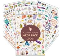 Legend Mega Sticker Pack - Más de 1.900 calcomanías pequeñas para planificador, diario y calendario - Estético, inspirador, estacional, fechas, meses, vacaciones, bienestar y presupuesto - Accesorios