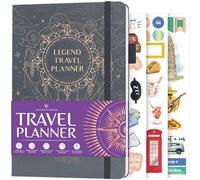 Legend - Planificador de viaje - Organizador de itinerario de vacaciones para viajes individuales y parejas - Diario de viaje para mujeres y hombres - Registro de viaje con rastreador de gastos y