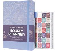 Legend Planner Agenda horaria - Organizador semanal y diario con ranuras horarias. Diario de citas para el trabajo, sin fecha, A5 (bígaro)