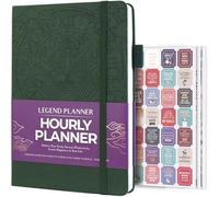 Legend Planner Agenda horaria - Organizador semanal y diario con ranuras horarias. Diario de citas para el trabajo, sin fecha, A5 (verde oscuro)