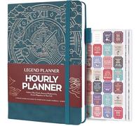 Legend Planner Edición de horario por hora - Organizador semanal y diario de lujo con ranuras de tiempo. Libro de citas de gestión del tiempo diario para el trabajo y la vida personal, sin fecha, tapa