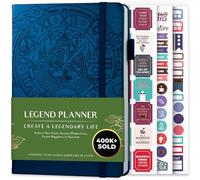 Legend Planner - Planificador de vida semanal y mensual de lujo para alcanzar tus metas y vivir más feliz. Organizador, cuaderno de productividad - A5, Sin fecha - Azul Místico