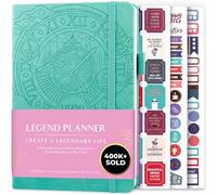 Legend Planner - Planificador de vida semanal y mensual de lujo para alcanzar tus metas y vivir más feliz. Organizador, cuaderno de productividad - A5, Sin fecha - Aguamarina
