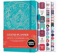 Legend Planner - Planificador de vida semanal y mensual de lujo para alcanzar tus metas y vivir más feliz. Organizador, cuaderno de productividad - A5, Sin fecha - Turquesa