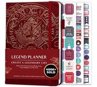 Legend Planner - Planificador de vida semanal y mensual de lujo para alcanzar tus metas y vivir más feliz. Organizador, cuaderno de productividad - A5, Sin fecha - Vino Tinto