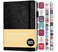 Legend Planner - Planificador de vida semanal y mensual de lujo para alcanzar tus metas y vivir más feliz. Organizador, cuaderno de productividad - A5, Sin fecha - Negro