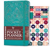 Legend Planner Pocket - Pequeño diario mensual y semanal de objetivos y calendario para productividad, mini planificador de vida perfecto para bolso, tamaño: 8,9 x 15,7 cm, tapa dura, sin fecha, verde