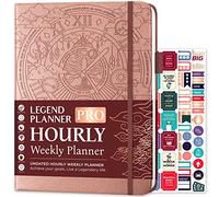 Legend Planner PRO Horario por hora, organizador semanal y diario con ranuras horarias, diario de citas para trabajo y personal, A4 (oro rosa)