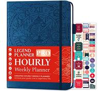 Legend Planner PRO Horario por hora, organizador semanal y diario con ranuras horarias, diario de citas para trabajo y personal, A4 (azul místico)