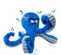 LEGEND SANDY Juguetes Resistentes para Perros, Juguetes masticables para Perros Grandes para mantenerlos ocupados, Juguete Interactivo chirriante para Perritos, Pulpo Azul Arrugado