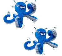 LEGEND SANDY Juguetes Resistentes para Perros, Juguetes masticables para Perros Grandes para mantenerlos ocupados, Juguete Interactivo chirriante para Perritos, Pulpo Azul Arrugado (Pulpo Azul 2p)