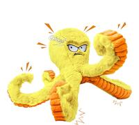 LEGEND SANDY Juguetes Resistentes para Perros, Juguetes masticables para Perros Grandes para mantenerlos ocupados, Juguete Interactivo chirriante para Perritos, Pulpo Amarillo Arrugado