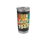 Legend Since 1948 Año De Nacimiento Cumpleaños Fiesta De Cumpleaños Vaso térmico de acero inoxidable de doble pared