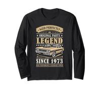 Legend Since 1973 Birthday Classic Car For Men Born in 1973 Manga Larga