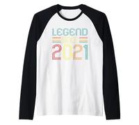Legend Since 2021 Retro 5 Years Old Vintage 5th Birthday Camiseta Manga Raglan