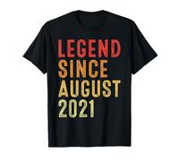 Legend Since August 2021 Vintage 2021 Idea Birth Of Birthday Camiseta
