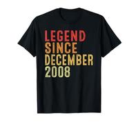 Legend Since December 2008 Vintage 2008 Birth Of Birthday Camiseta