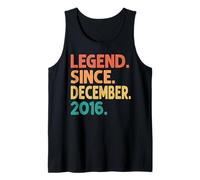 Legend Since December 2016 Men Women Vintage 2016 Birthday Camiseta sin Mangas