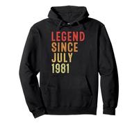Legend Since July 1981 Vintage 1981 Birth Of Birthday Gifts Sudadera con Capucha