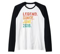 Legend Since June 2019 Vintage 7 Years Old Age 7th Birthday Camiseta Manga Raglan