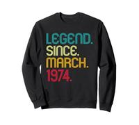 Legend Since March 1974 Vintage March 1974 Retro Men Women Sudadera