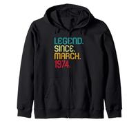 Legend Since March 1974 Vintage March 1974 Retro Men Women Sudadera con Capucha