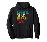 Legend Since March 1974 Vintage March 1974 Retro Men Women Sudadera con Capucha
