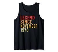 Legend Since November 1978 Vintage 1978 Birth Of Birthday Camiseta sin Mangas