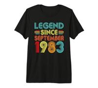 Legend Since September 1983 43rd Birthday Retro 43 Years Old Camiseta Premium