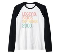 Legend Since September 2000 Men Women Vintage 2000 Birthday Camiseta Manga Raglan
