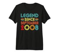 Legend Since September 2008 18th Birthday Retro 18 Years Old Camiseta Premium