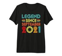 Legend Since September 2021 5th Birthday Retro 5 Years Old Camiseta Premium