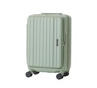 LEGEND WALKER LW 5524 Hardshell Expansión frontal de apertura frontal, puerto USB, portavasos, equipaje giratorio, Verde claro, 60,96 cm, Equipaje expandible central rígido con ruedas giratorias