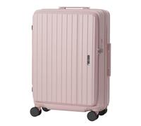 LEGEND WALKER LW 5524 Hardshell Expansión frontal de apertura frontal, puerto USB, portavasos, equipaje giratorio, Rosado, 48 cm, Equipaje extensible rígido frontal con ruedas giratorias