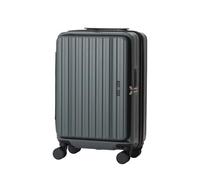 LEGEND WALKER LW 5524 Hardshell Expansión frontal de apertura frontal, puerto USB, portavasos, equipaje giratorio, Caqui, 48 cm, Equipaje expandible central rígido con ruedas giratorias