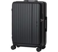 LEGEND WALKER Maleta rígida expandible de apertura frontal con ruedas giratorias, bloqueo TSA, puerto USB y portavasos, Negro, 26 inch, Equipaje expandible central rígido con ruedas giratorias