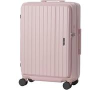 LEGEND WALKER Maleta rígida expandible de apertura frontal con ruedas giratorias, bloqueo TSA, puerto USB y portavasos, Rosa, 19 inch, Equipaje expandible central rígido con ruedas giratorias