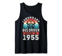 Legendario Conductor de autobús Nacido en 1955 70 cumpleaños Regalos Escuela Camiseta sin Mangas