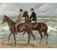 Legendarte Cuadro Lienzo, Impresión Digital - Dos Caballeros En La Playa MAX Liebermann, cm. 80x100 - Decoración Pared