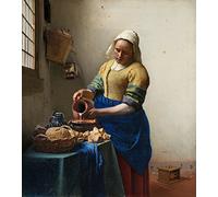 Legendarte - Cuadro Lienzo, Impresión Digital - La Lechera - Jan Vermeer - Decoración Pared cm. 80x90