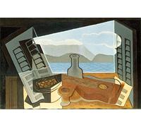 Legendarte Cuadro Lienzo, Impresión Digital - La Ventana Abierta Juan Gris, cm. 80x120 - Decoración Pared