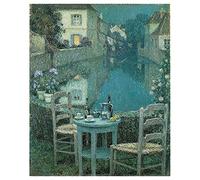 Legendarte - Cuadro Lienzo, Impresión Digital - Mesita En El Crepúsculo De La Tarde - Henri Le Sidaner - Decoración Pared cm. 60x75