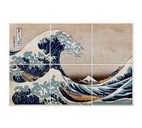 Legendarte - Panel Decorativo Multiple La Gran Ola De Kanagawa - Katsushika Hokusai cm. 100x150 (6 paneles)