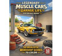 LEGENDARY MUSCLE CARS: GARAGE LIFE: A Collection of 50 Realistic Classic Muscle Cars in Detailed Garage and Workshop Settings Featuring Clean Line ... (Legendary Muscle Cars Coloring Series)
